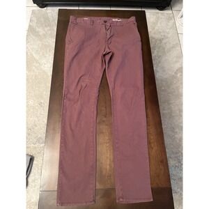 Bullhead Mens 32x34 Skinniest Skinny Washout Burgundy Denim Jeans